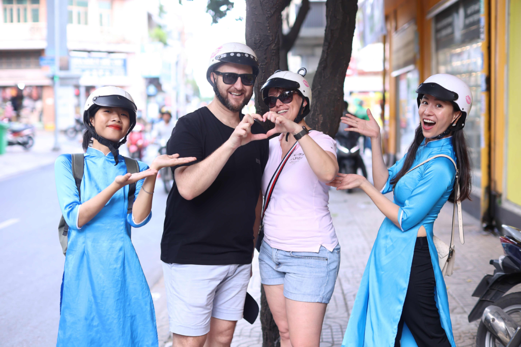 Female drivers of Ho Chi Minh motorbike tour