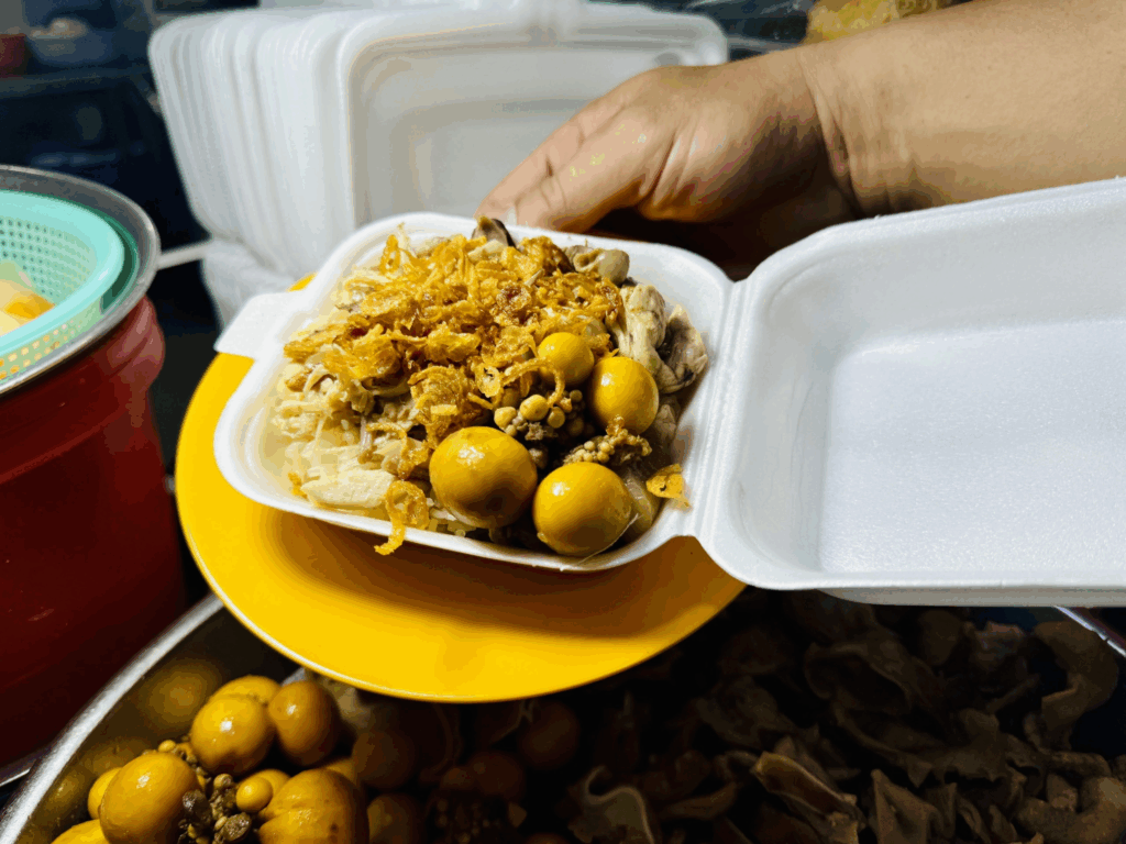 Vietnamese sticky rice chicken served street-style