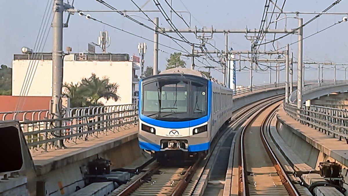 Ho Chi Minh City Metro Line 1 train at Ben Thanh station
