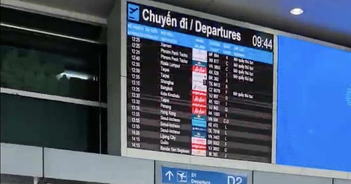 Departures board at Tan Son Nhat International Airport, Ho Chi Minh City