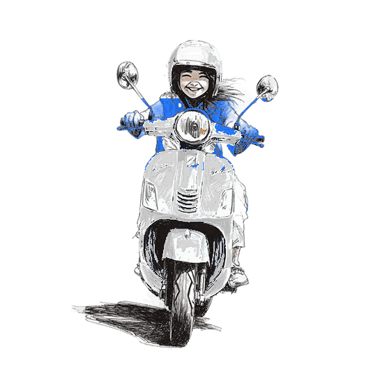 KissTour lady driver illustration