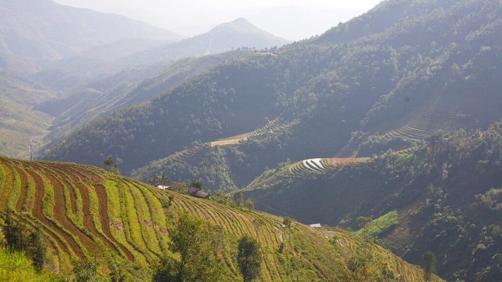 A mountain pass on the Ha Giang Loop, northern Vietnam