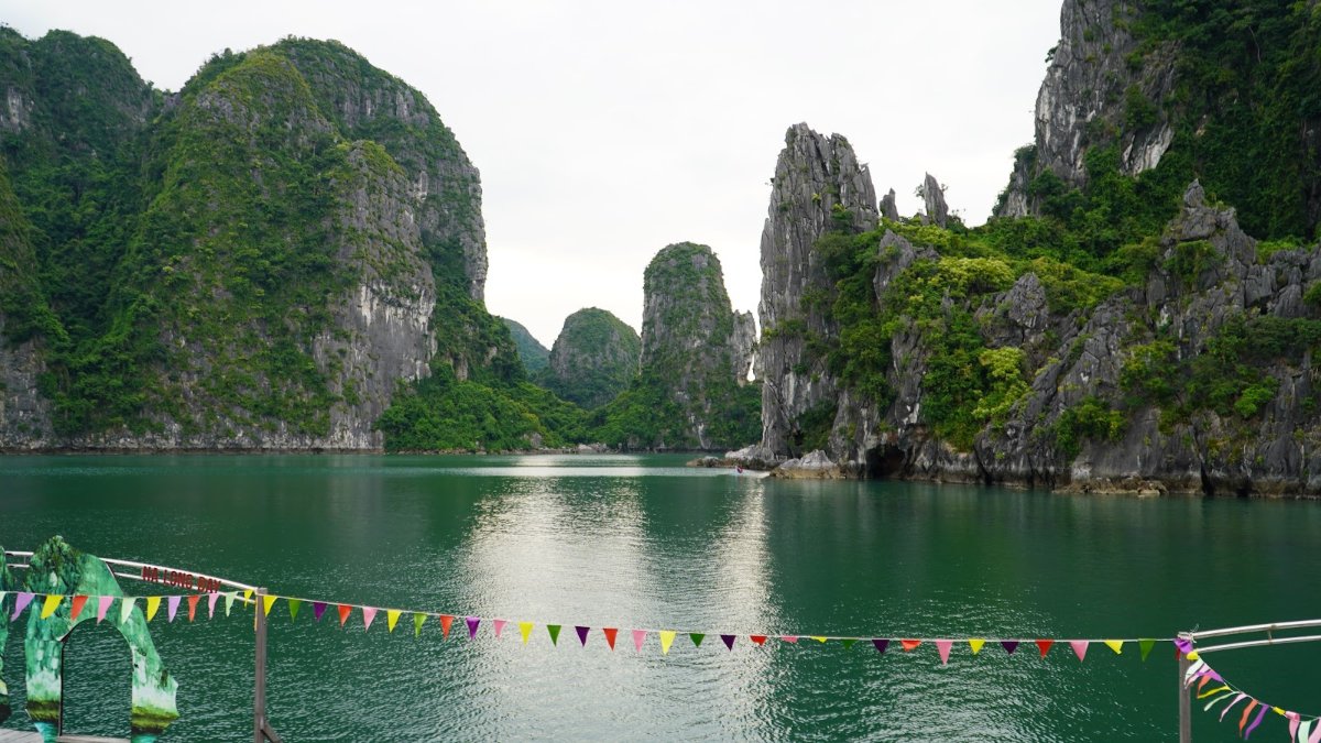 Kayaking among the limestone islands of Ha Long Bay