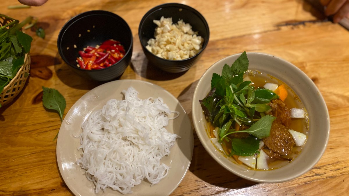 A bun cha set, a classic Hanoi lunch