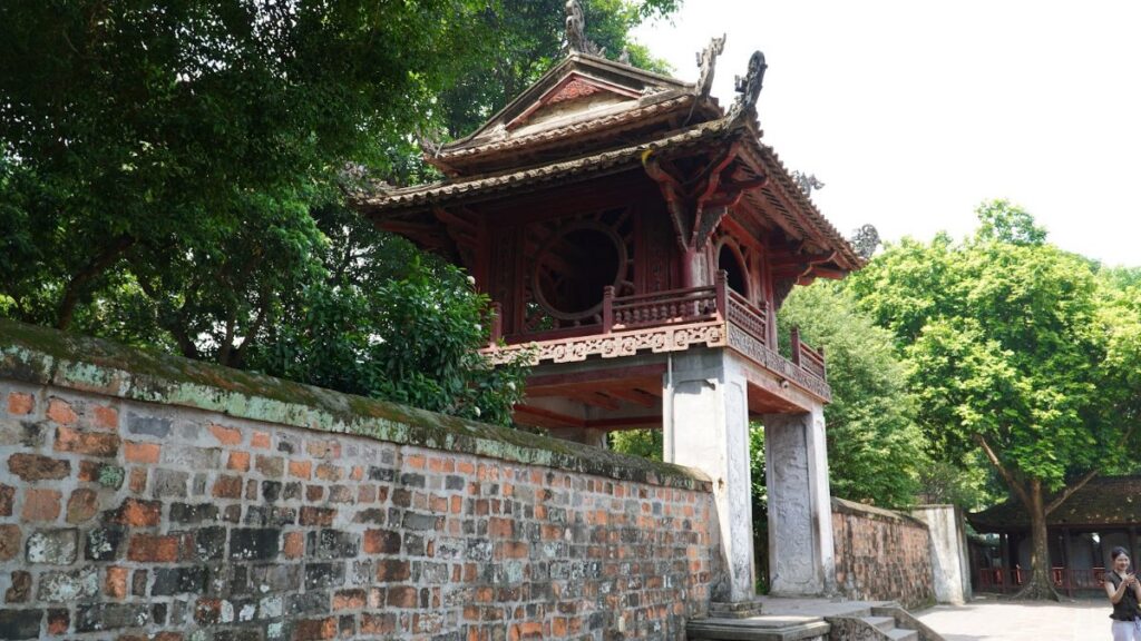 A gate at the Temple of Literature, one of Hanoi’s most visited historic sites