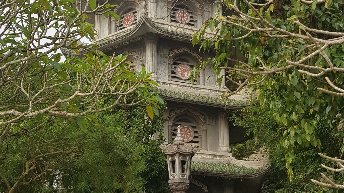 A stone pagoda at the Marble Mountains, Da Nang